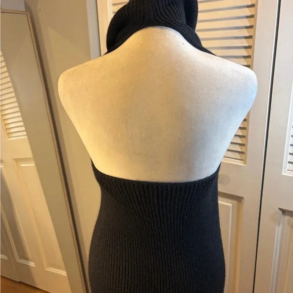 Massimo Dutti Black Sleeveless Ribbed Turtleneck Dress - Picture 4 of 12